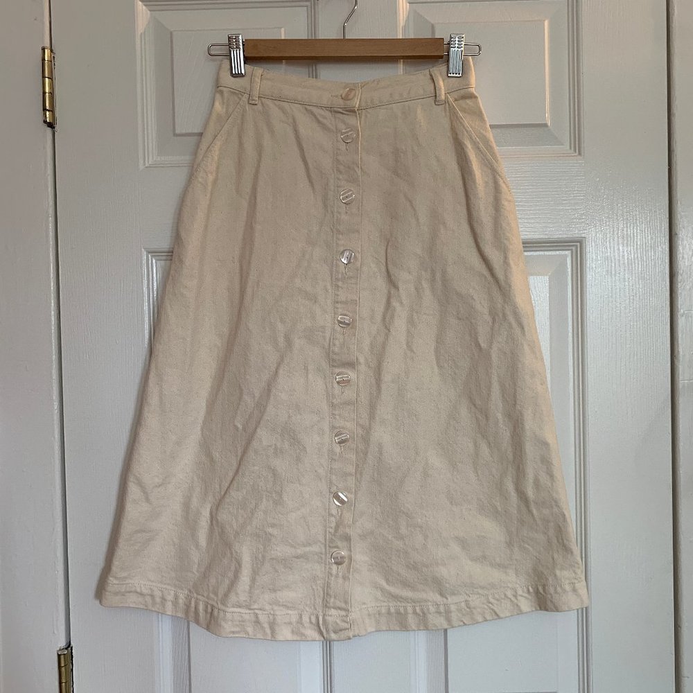 Des Petits Hauts button-front A-line midi skirt